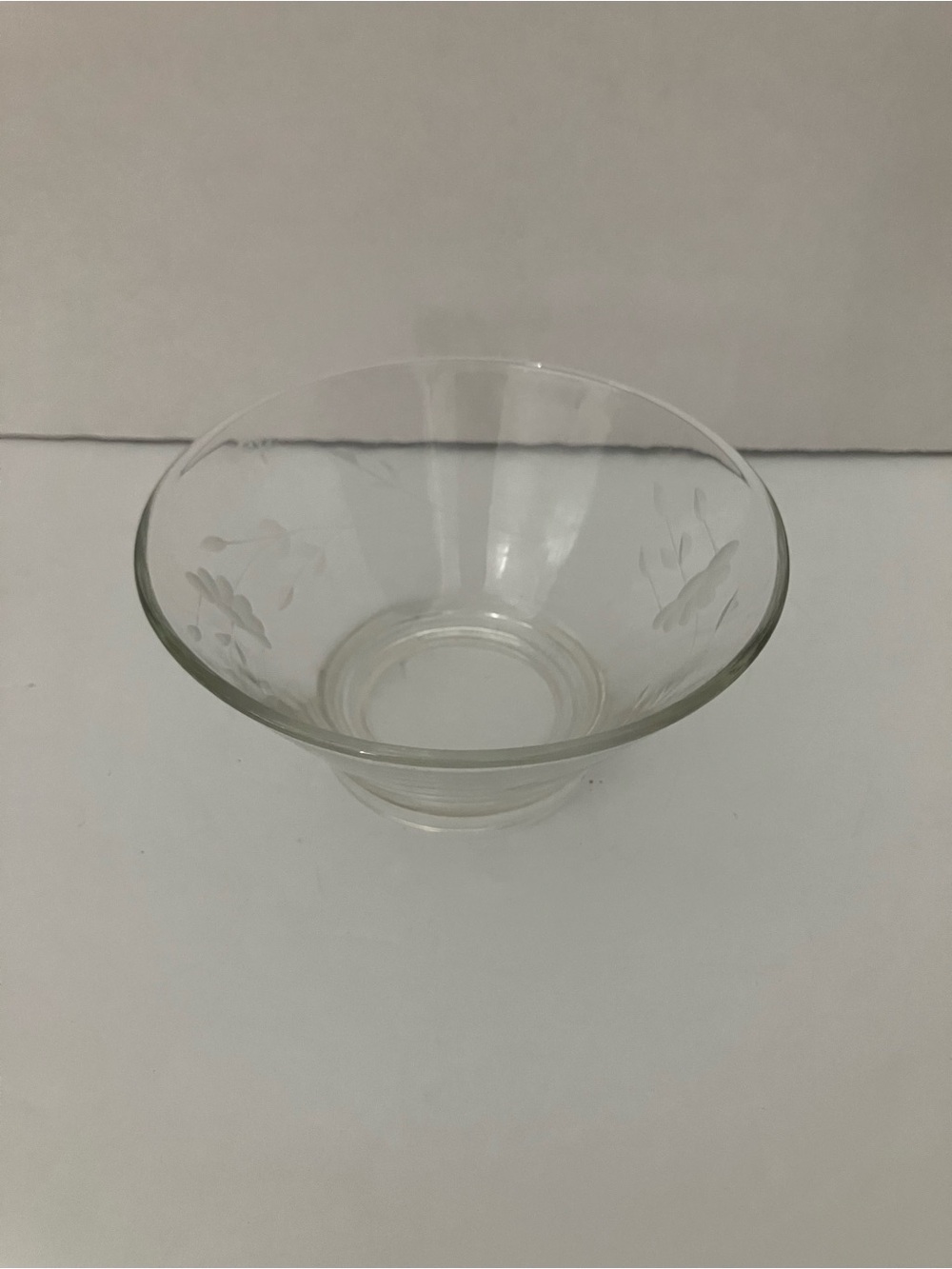 Princess House Clear Etched Glass Serving Bowl